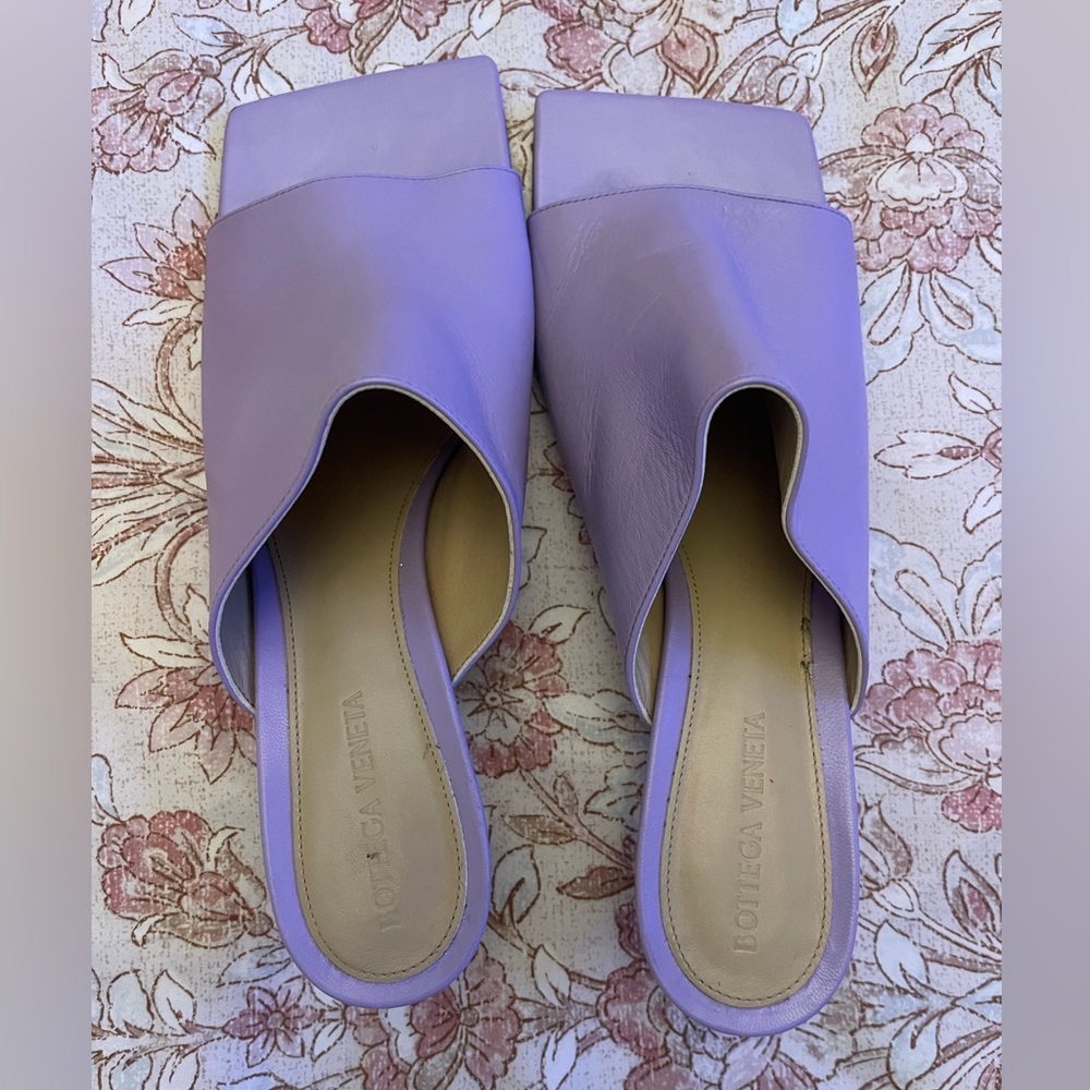 Bottega Veneta Purple Mules Minimalist Design